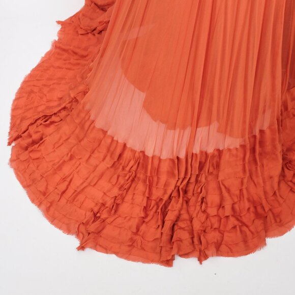 J. Mendel long dress gown sz 6 tassels train off shoulder Sp 2008 - Picture 13 of 16